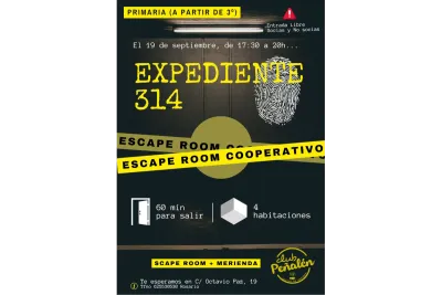 Cartel de la actividad de escape room
