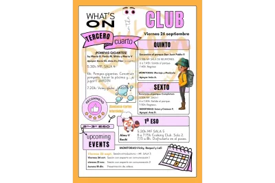 Cartel con la programación para el viernes