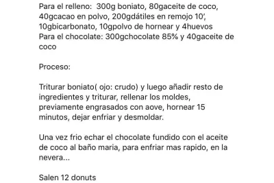 Receta de los donuts.
