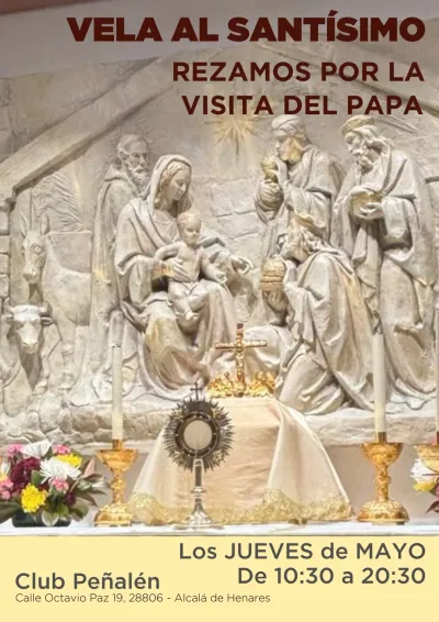 Cartel vela al Santísimo en mayo 2026