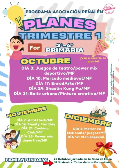 Planificación de actividades 1er trimestre 2025, 3º y 4º primaria