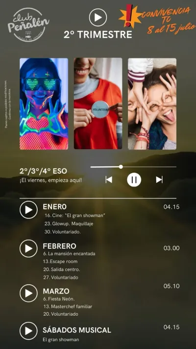 Planificación de actividades 2o trimestre 25-26, 2º y 3º ESO