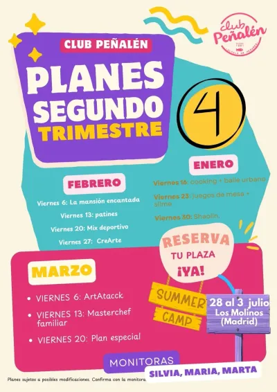 Planificación de actividades 2o trimestre 25-26, 4º primaria