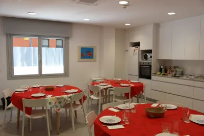 Cocina con los platos preparados