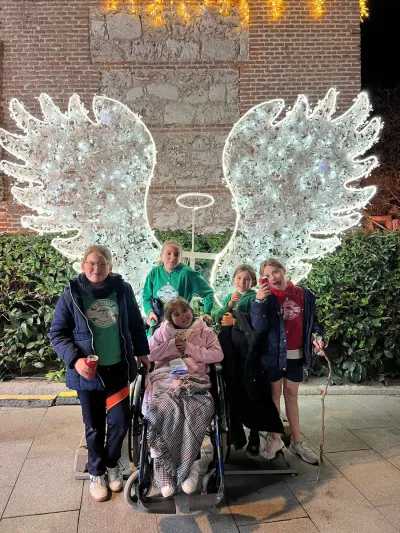 Luces de Navidad con alitas de ángel